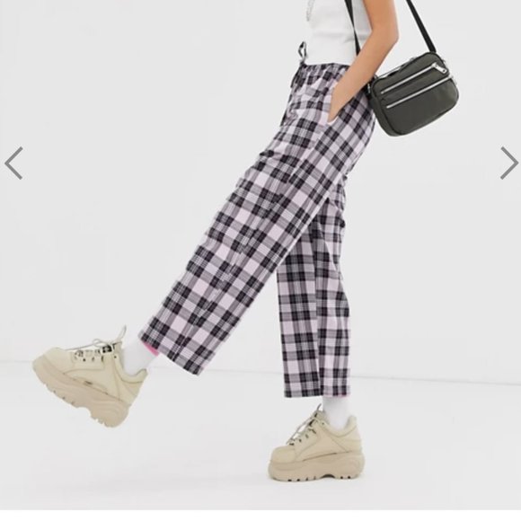 3/$50 - ASOS Lilac Purple Plaid Pants - Size 10 - Picture 1 of 8